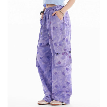 Men Sweatpants Casual Pants Workwear with Pocket Straight-Leg Wide-Leg Pants Drawstring Jogger Pants