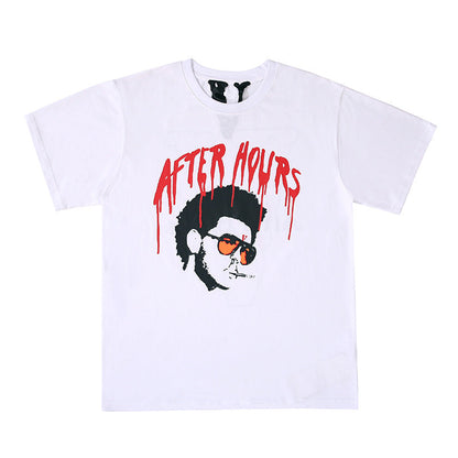 Vlone T Shirt Letter Avatar Printing Large V Short Sleeve Student Half Sleeve