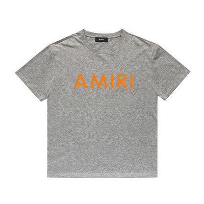 Amiri T Shirt Letter Print Casual Hip Hop round Neck Short Sleeve T-shirt
