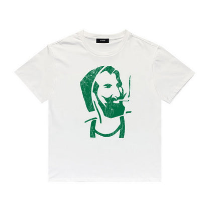 Amiri T Shirt Letter Print Casual Hip Hop High Street round Neck Short Sleeve T-shirt