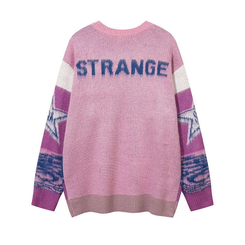 Women Sweater Star Soft Knitted Sweater Vintage