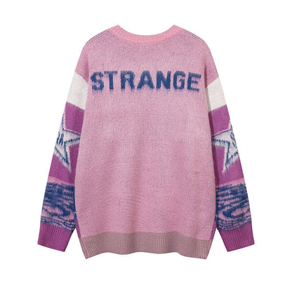 Women Sweater Star Soft Knitted Sweater Vintage