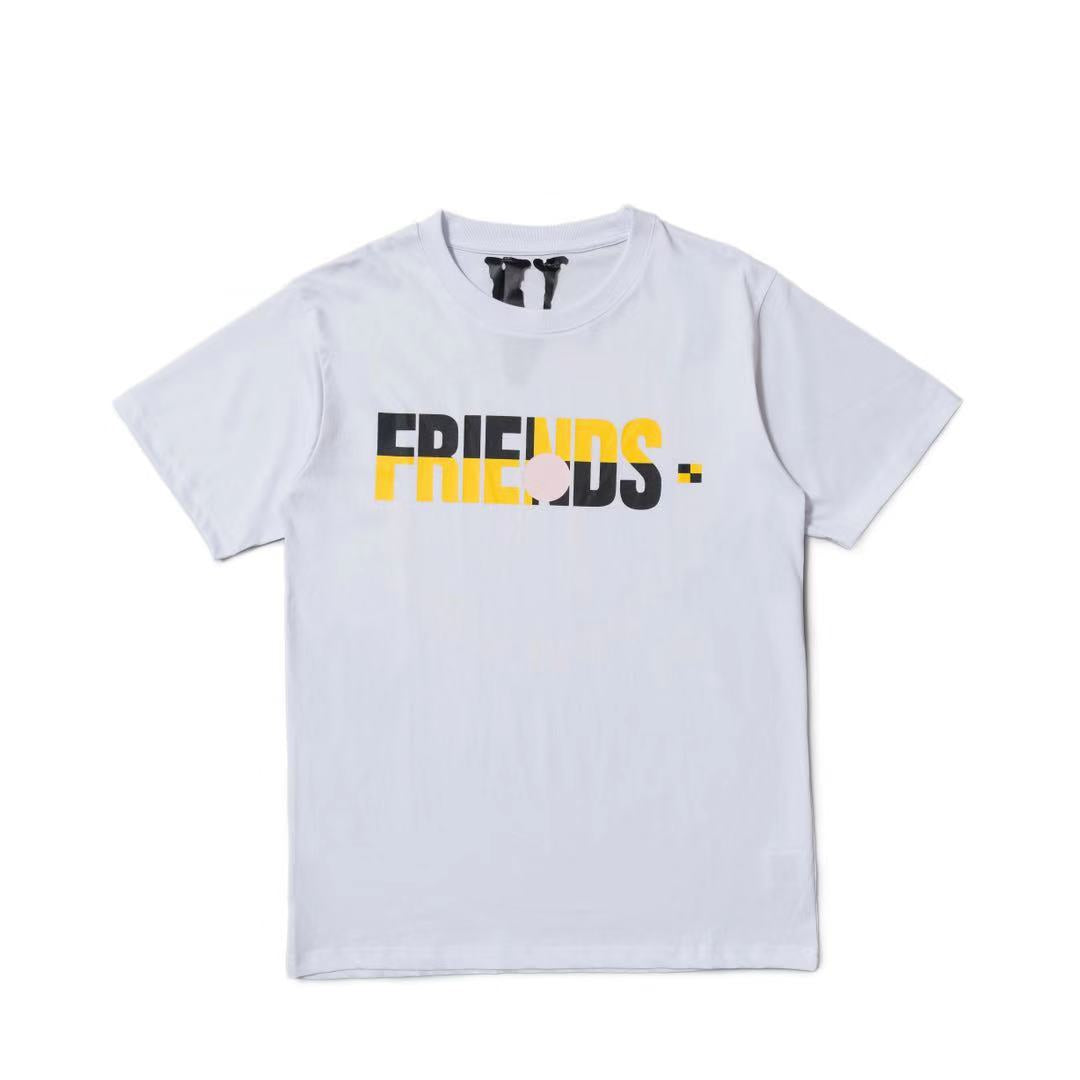 Vlone T Shirts Friends Large V Short Sleeve Loose T-shirt Men and Women Couple Half Sleeve
