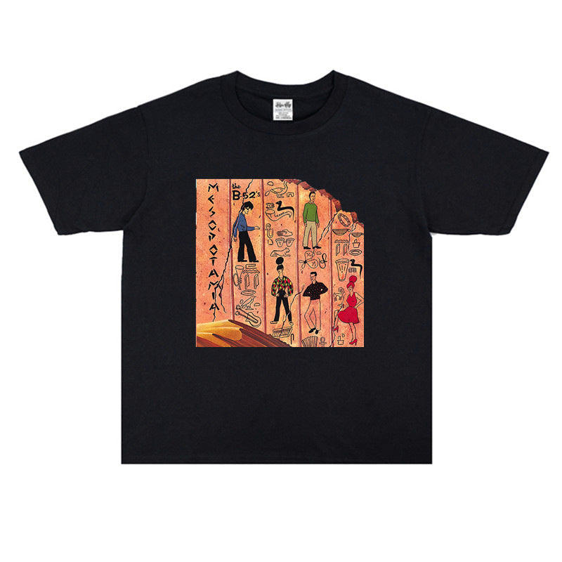 Rock Star T Shirt the B- 52's Punk Rock Print T-shirt Short Sleeve round Neck Loose