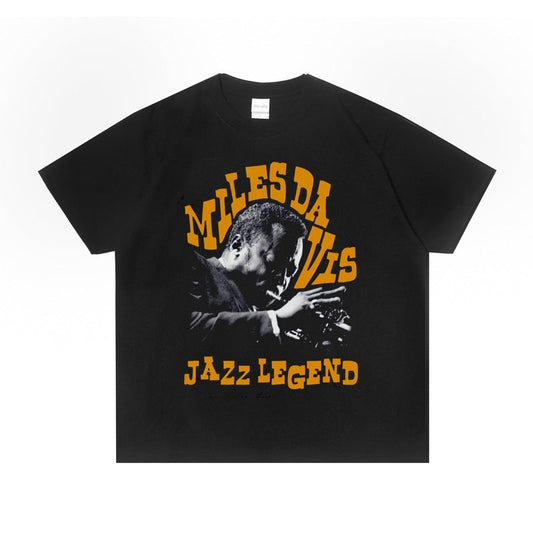 Rock Star T Shirt Dark Prince Miles Davis Printed T-shirt Cotton Short Sleeve