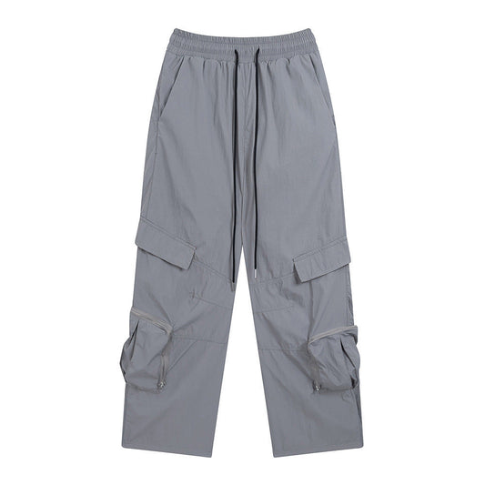 Men Sweatpants Sports Wide Legs Loose Trousers Windproof Tactical Pants
