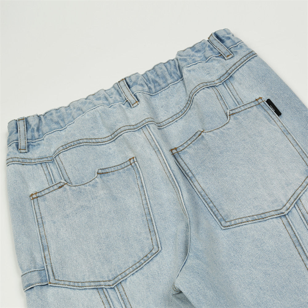 Men Jeans Stitching Loose Straight