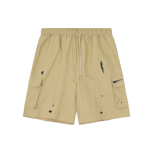 Men Shorts Workwear Splash Splash Ink Summer Loose Sports