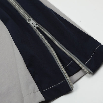 Men Sweatpants Side Zipper Stitching Casual Wide Leg Pants Elastic Waist Straight-Leg Trousers