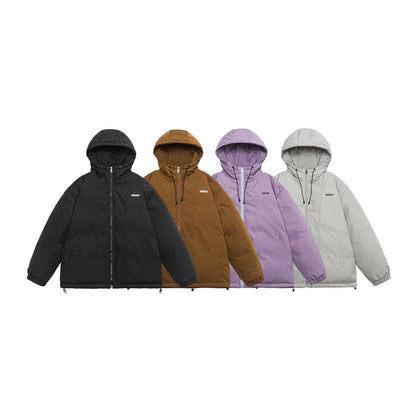 Unisex Coat Loose Hooded Winter Thick Cotton Clothing