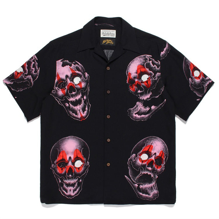GUILTYPARTIES TIGER Shirts STUDIO Tattooed Skull, Short Sleeve Shirt