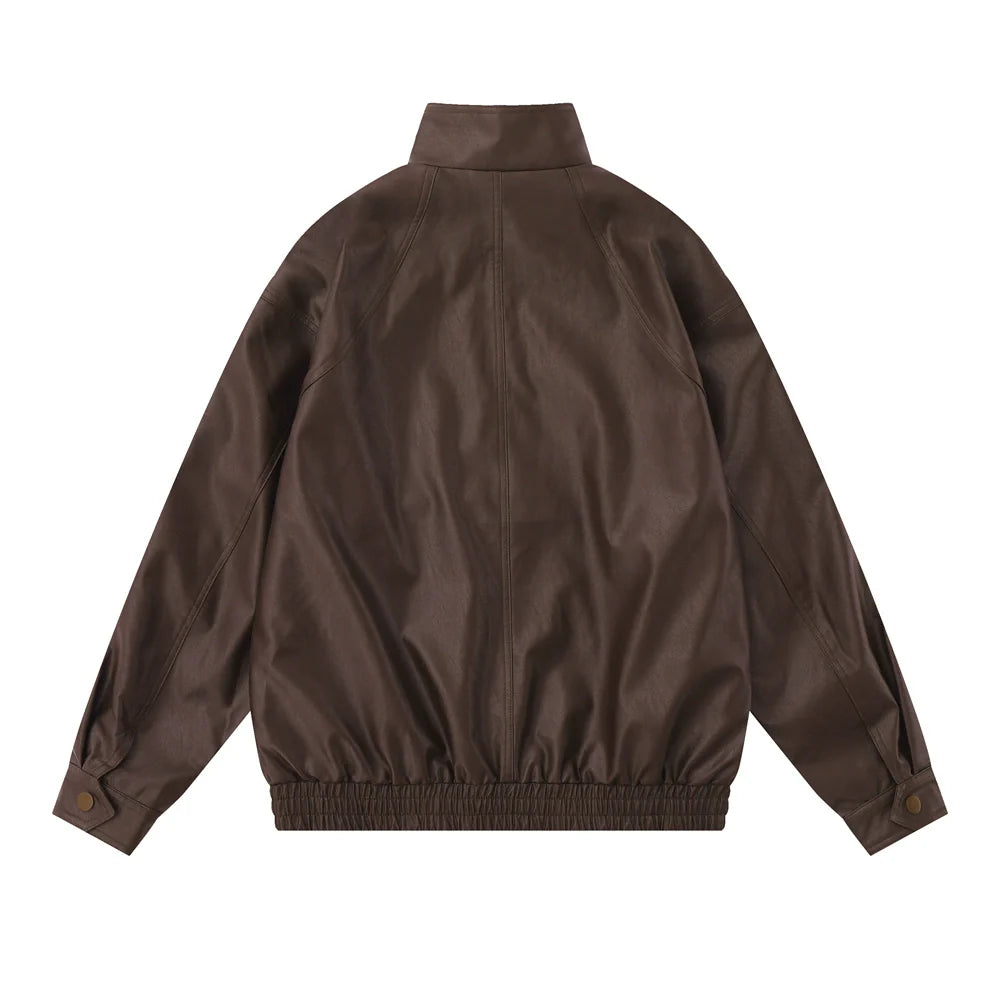 Men Jacket Coat Locomotive Racing Suit Leather Coat Men's Loose Casual Spring and Autumn