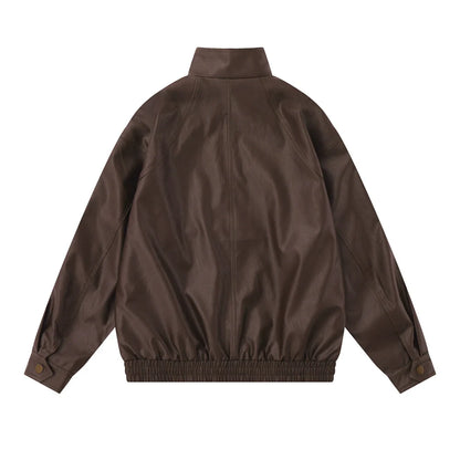 Men Jacket Coat Locomotive Racing Suit Leather Coat Men's Loose Casual Spring and Autumn