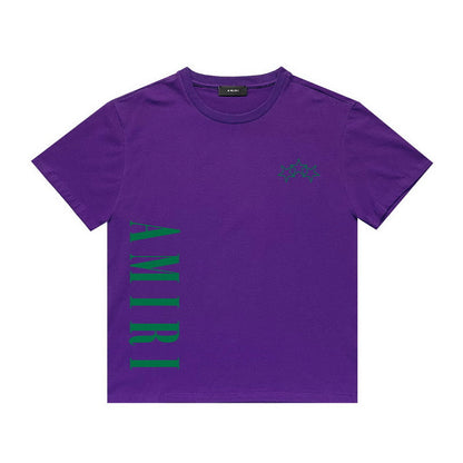 Amiri T Shirt Five-Star Letter Print Casual Hip Hop round Neck Short Sleeve T-shirt
