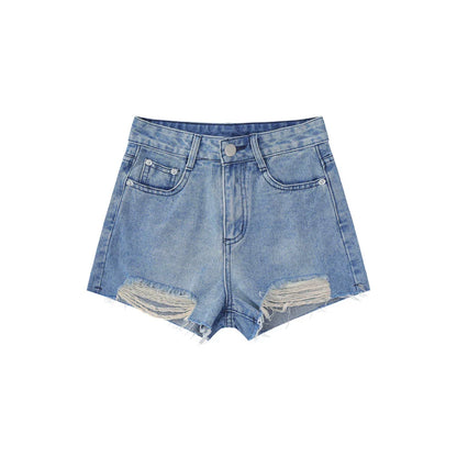 Women Shorts Ripped Burr Denim Shorts Summer