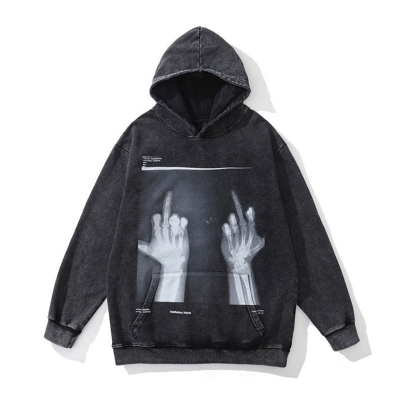 Men Hoodie Hip Hop Printed Hoodie Cartoon Men and Women Casual Loose
