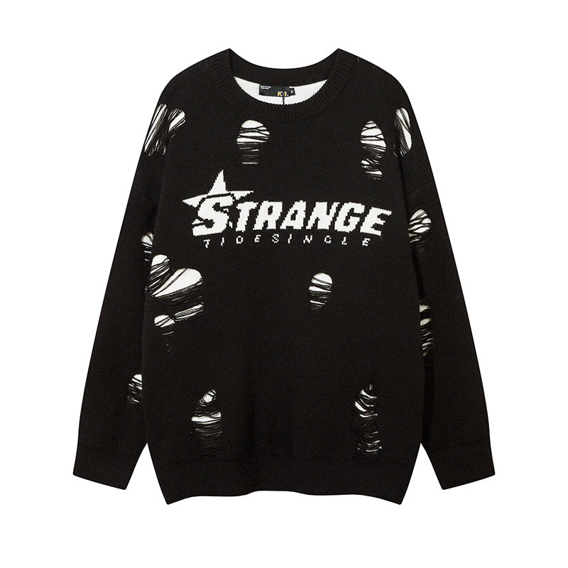 Women Sweater Ripped Sweater Oversize Vintage
