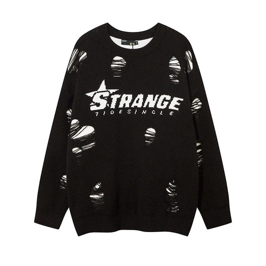 Women Sweater Ripped Sweater Oversize Vintage