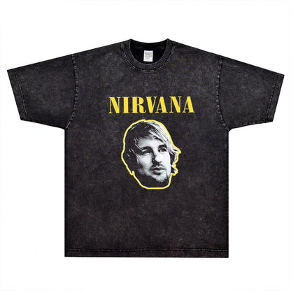 Rock Star T Shirt Kurt Cobain T-shirt Coke Big Head Portrait Retro Street Trendy Loose Printed Short Sleeve