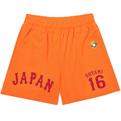 MLB Shorts WBC Otani Shohei No. 16 Ball Shirt Shorts Men's Summer Beach Pants Sports