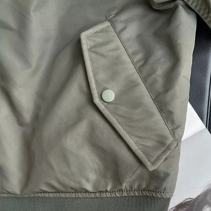 Women Cotton Coat Couple's Stand Collar Jacket Casual Baseball Uniform