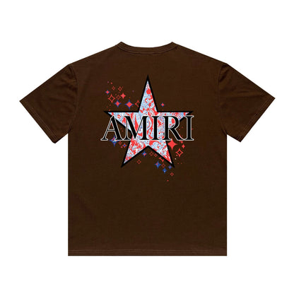 Amiri T Shirt Casual Hip Hop round Neck Short Sleeve T-shirt