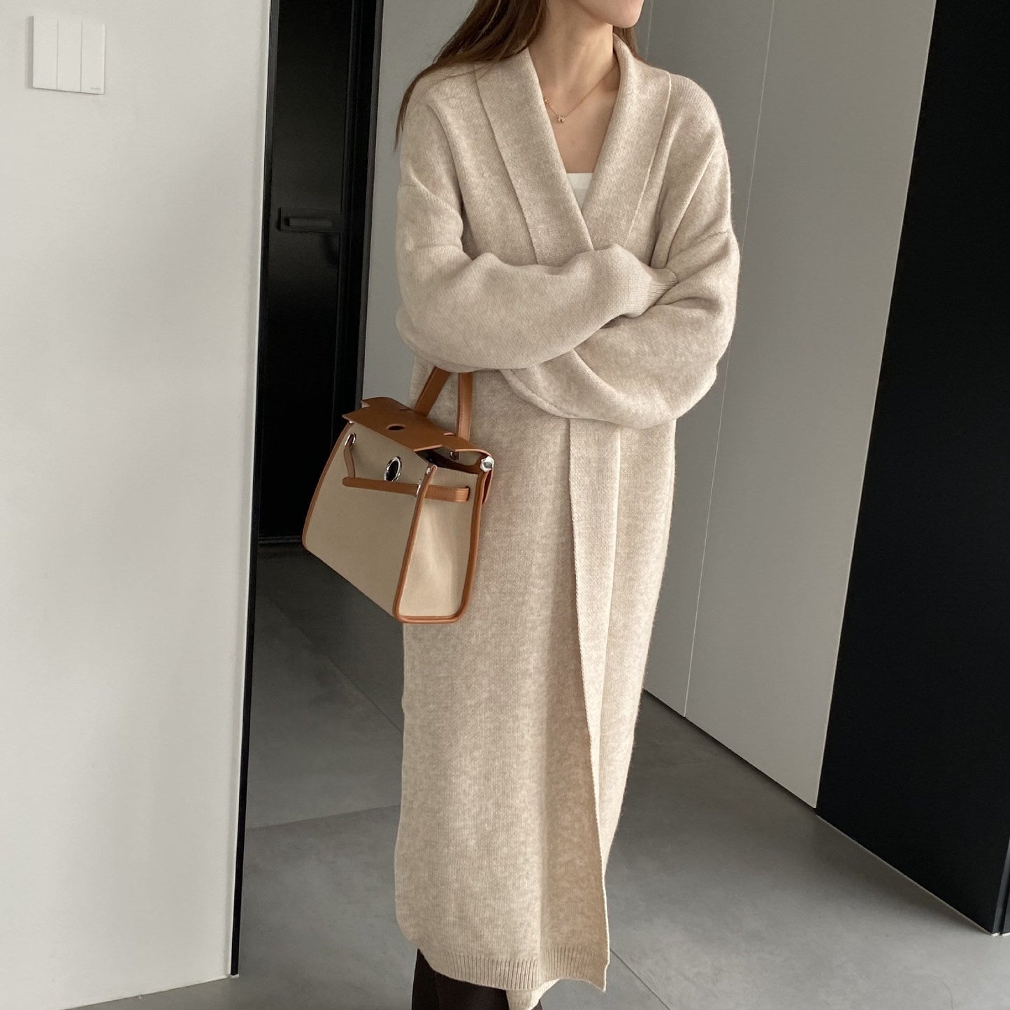 Women Cardigan Sweater Autumn Sweater Jacket Long-Sleeved Loose W2371