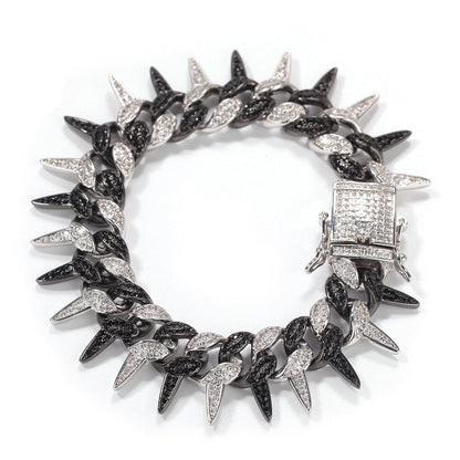 Bracelet Hiphop Cuban Bracelet 19MM Copper with Zircon Full Diamond Jesus Pieces St. Valentine's