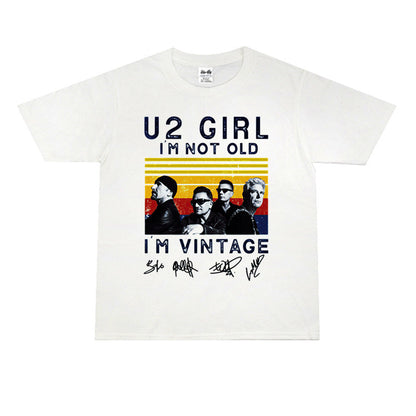 Rock Star T Shirt Irish Rock Band Printed Crew Neck T-shirt Pure Cotton Loose Short Sleeve