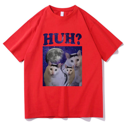 Kawaii Huh Meme Cat T Shirts Funny Men/women T Shirts