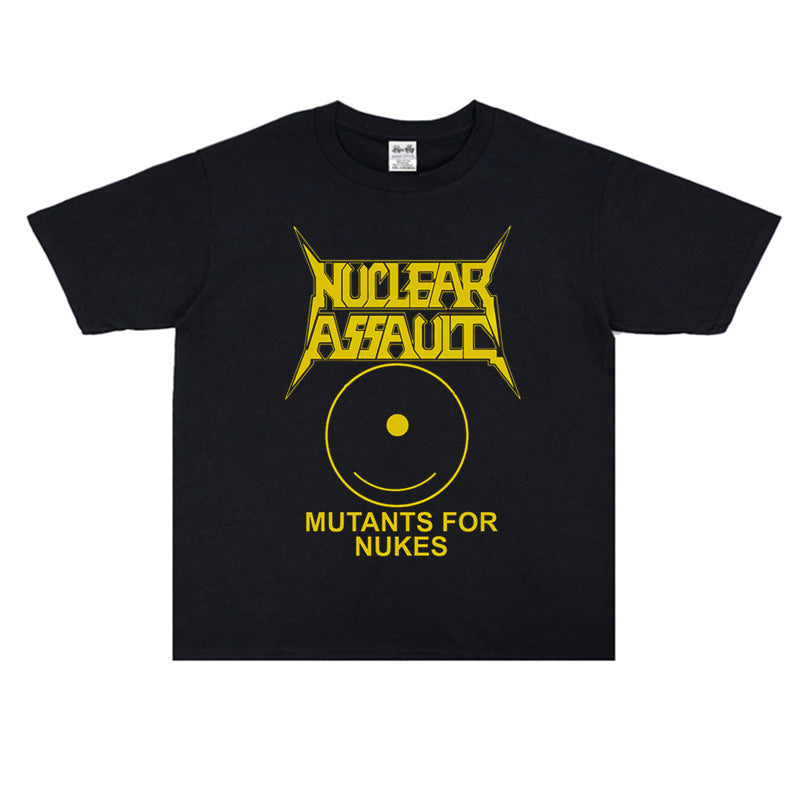 Rock Star T Shirt Nuclear Assault Nuclear Attack Band Printed T-shirt Short Sleeve