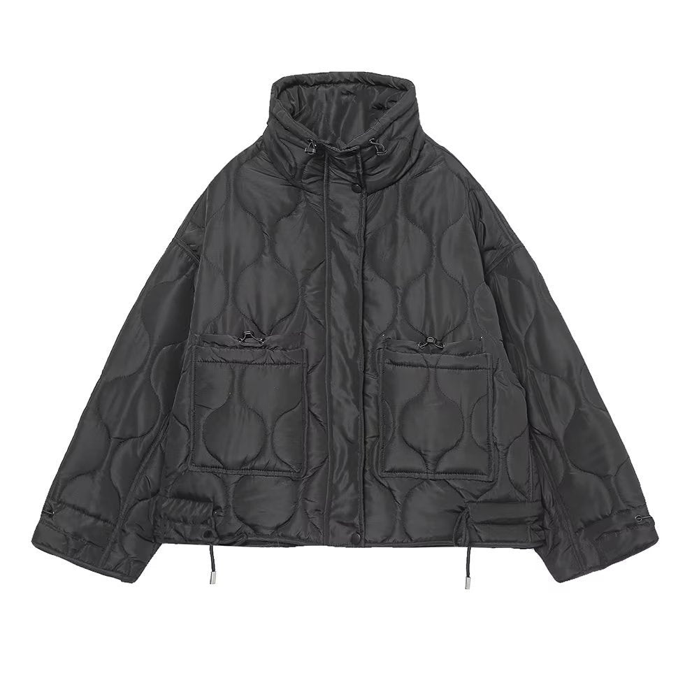Women Cotton Coat Fashion Casual Stand Collar Coat