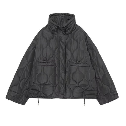 Women Cotton Coat Fashion Casual Stand Collar Coat