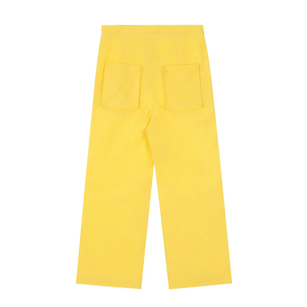 Men Sweatpants Casual Solid Color Straight-Leg Trousers Loose Wide Leg Pants Men