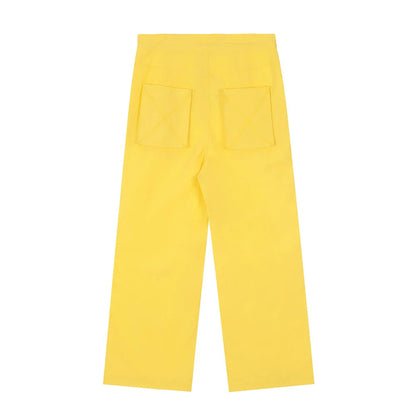Men Sweatpants Casual Solid Color Straight-Leg Trousers Loose Wide Leg Pants Men