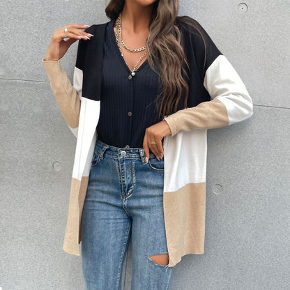 Women Knitted Sweater Autumn and Winter Leisure Sweater Long Sleeve Cardigan Jacket