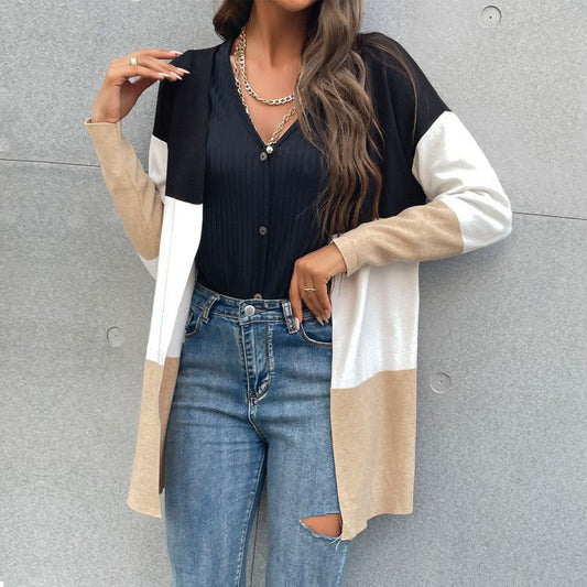 Women Knitted Sweater Autumn and Winter Leisure Sweater Long Sleeve Cardigan Jacket