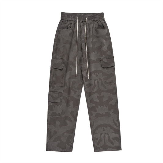 Men Sweatpants Camouflage Pants Men's Loose Multi-Pocket Workwear Trousers Sports Casual Straight Pants