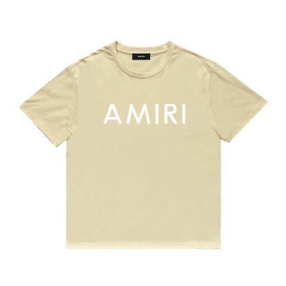 Amiri T Shirt Letter Print Casual Hip Hop round Neck Short Sleeve T-shirt