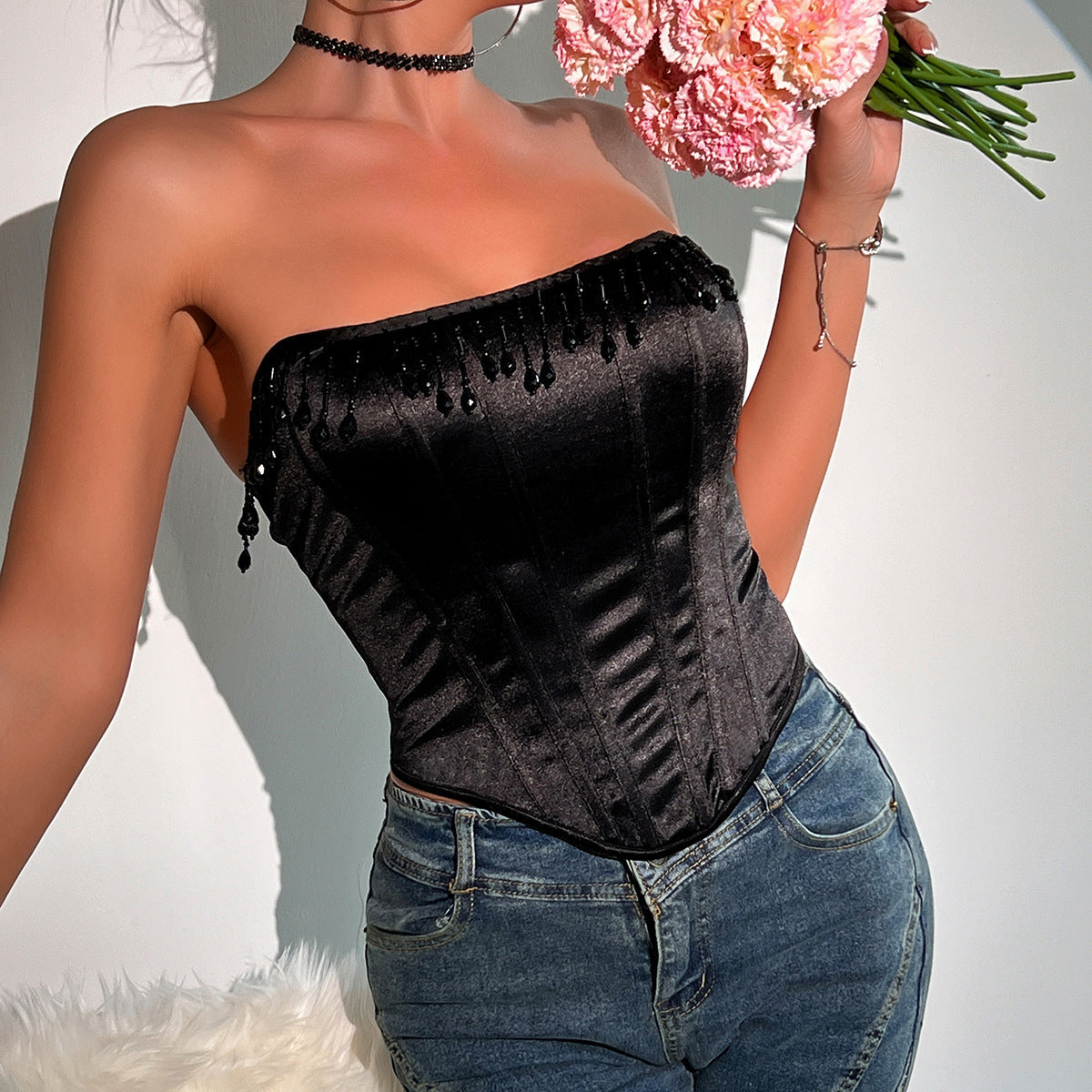 Women's Party Tops Sexy Backless Tassel Top