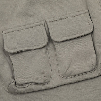 Men Shorts Multi Pocket Workwear Loose Solid Zipper