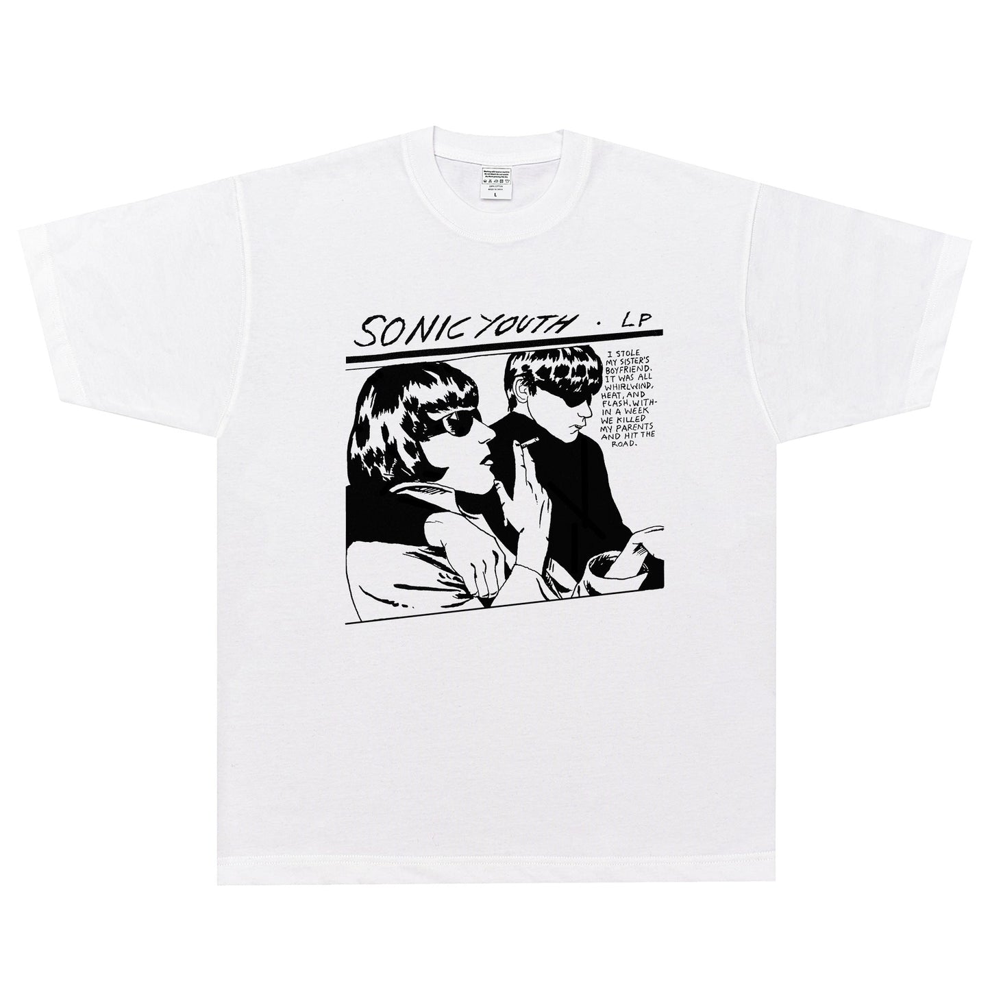 Rock Star T Shirt Sonic Youth Goo Band Rock Small Neckline American Street Loose Short Sleeve