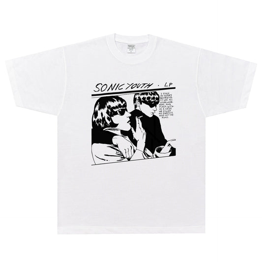 Rock Star T Shirt Sonic Youth Goo Band Rock Small Neckline American Street Loose Short Sleeve