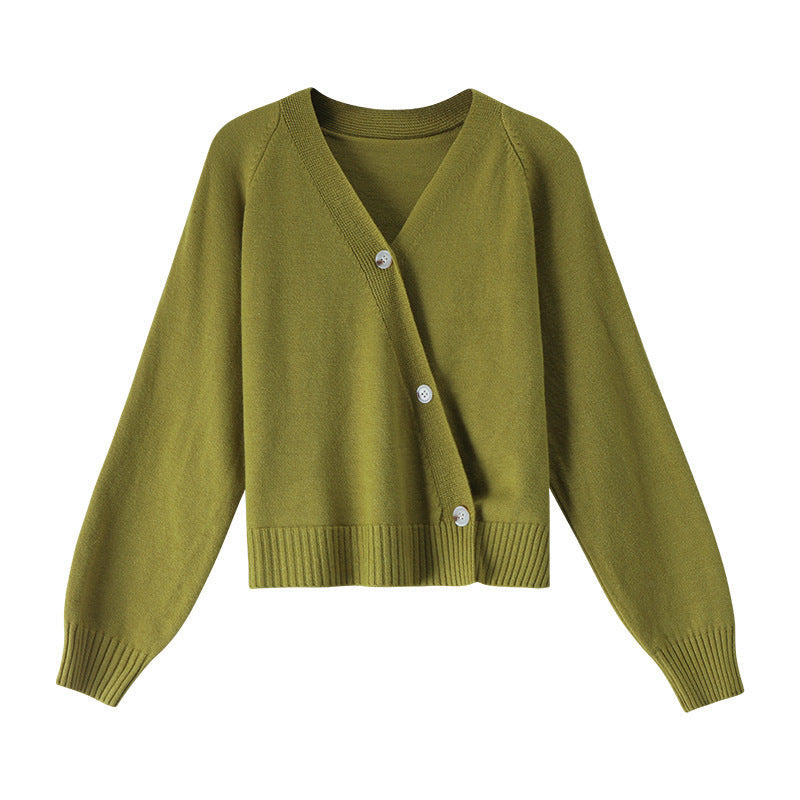 Women Knitwear Spring and Autumn V-neck Loose Knitted Cardigan Jacket