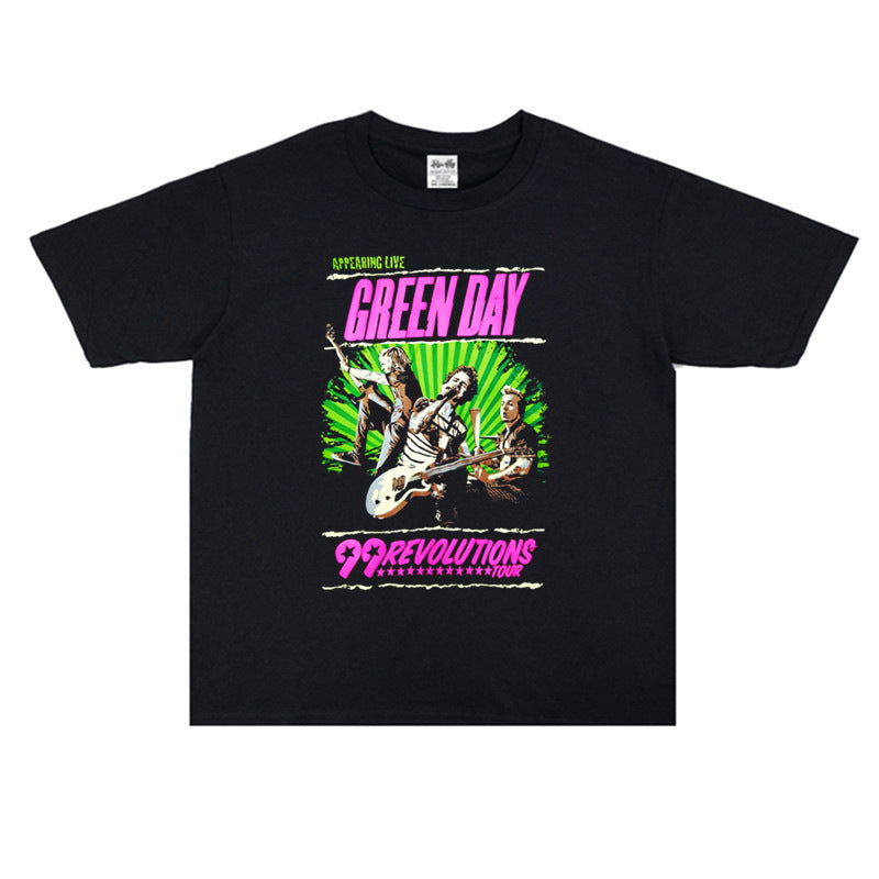 Green Day T Shirt Rock Cotton Loose