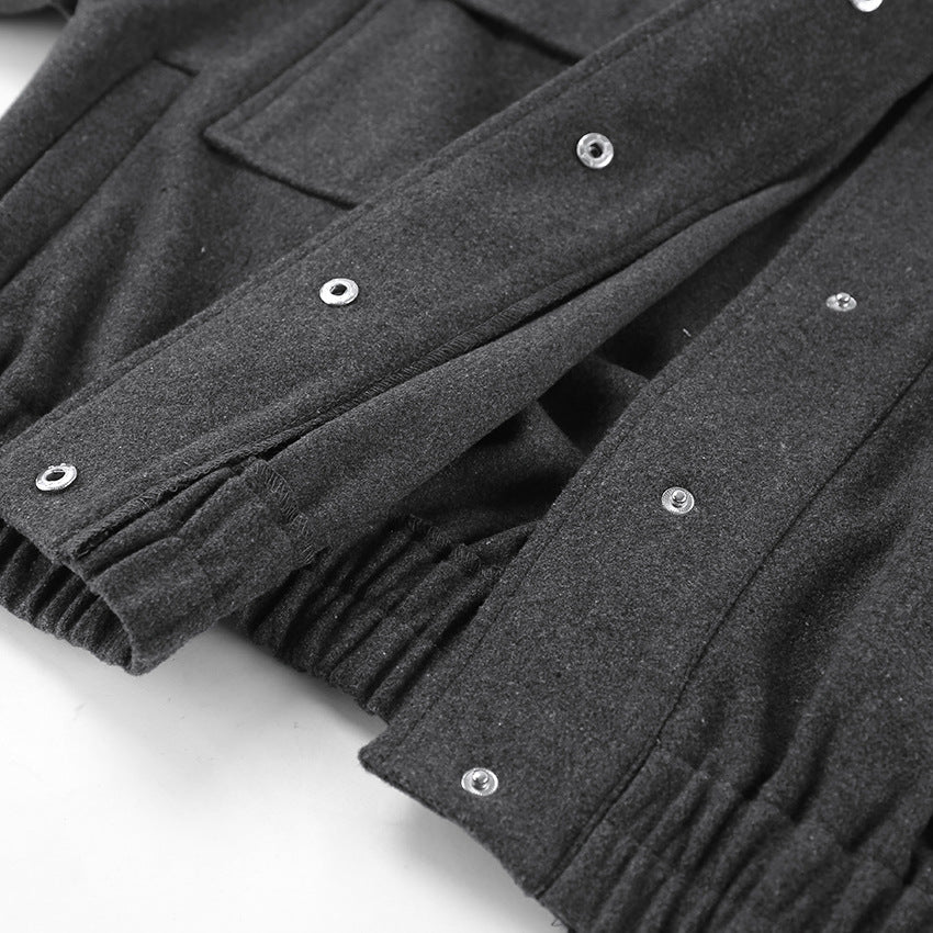 Women Trench Coat Women's Woolen Jacket Short Top Autumn and Winter Puff Sleeve Women's Clothing