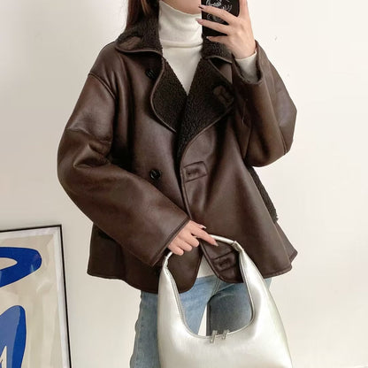 Women Cotton Coat Fashion Loose Jacket Leather