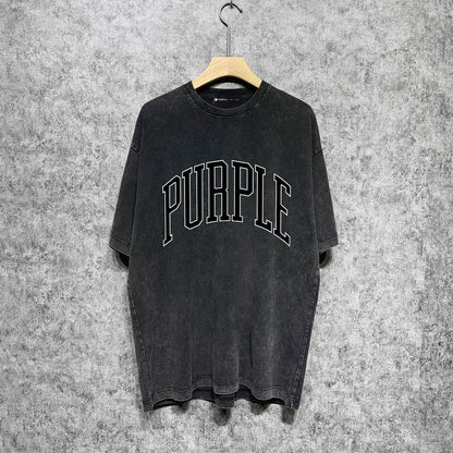 Purple Brand Distressed T Shirts Short Sleeve