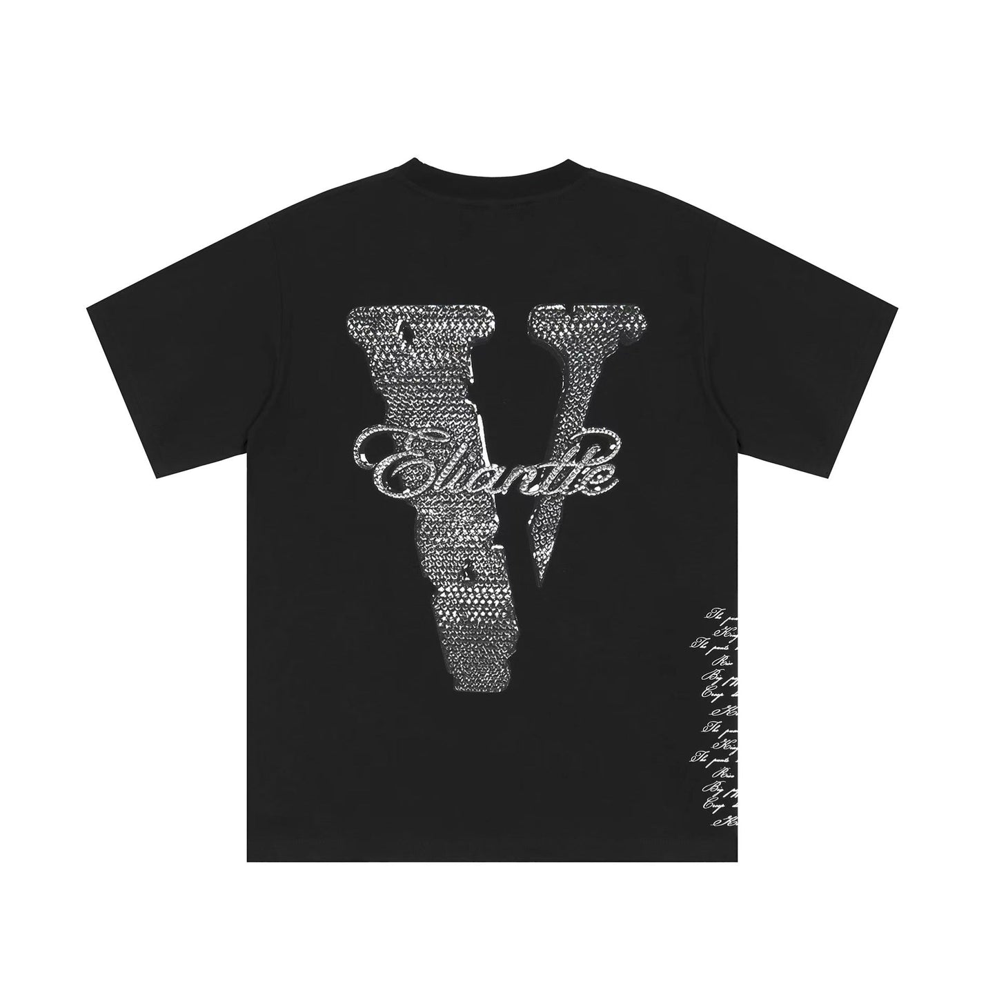 Vlone T Shirts Character Floral Short Sleeve T-shirt Printed Men and Women High Street Half Sleeve Shirt
