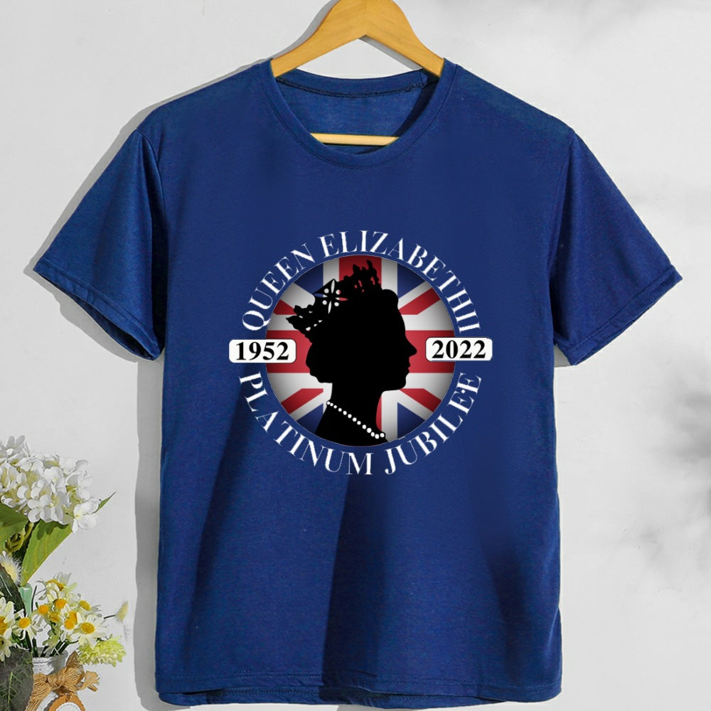 Inspired by Queen's Platinum Jubilee 2022 Elizabeth 70 Years T-shirt Summer Male and Female Large Size